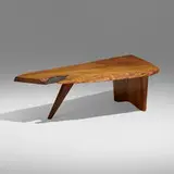 Slab I coffee table by George Nakashima, 1967 / 1971, English walnut, American black walnut, sold Jan 2024