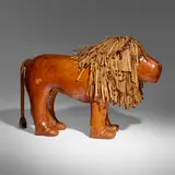 Omersa & Company, Lion ottoman, c. 1975, hand-stitched leather