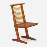 Conoid chair by George Nakashima, 1985, cherry, hickory, sold Jan 2024