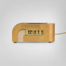 attribution Paul Fehér, Zephyr table clock, model 304, 1933, brass, Bakelite, glass
