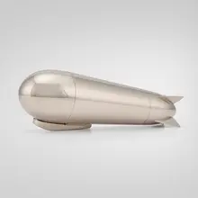 J.A. Henckels, Zeppelin cocktail set, c. 1928, chrome-plated and parcel-gilt brass