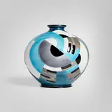 Camille Fauré for Limoges, Rene vase, c. 1975, enameled metal