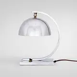 attribution Donald Deskey, Table lamp, c. 1930, chrome-plated steel, chrome-plated brass