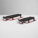 Sno-Plane sleds, set of two by Harold Van Doren and John G. Rideout, 1934, painted wood, chrome-plated and enameled steel, sold Nov 2025