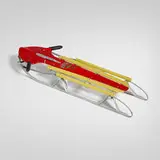 Pratt Manufacturing Company, Red Rocket sled, c. 1945, painted wood, enameled and painted steel, rubber
