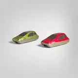 attribution Henry Dreyfuss, Concept car models, set of two, c. 1960, painted composite