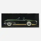Homer LaGassey, Plymouth Belmont rendering, c. 1954, gouache on paper