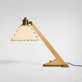 attribution Gilbert Rohde, Table lamp, c. 1935, oak, brass, paper shade