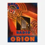 Lajos Pörzse, Radio Orion poster, 1938, lithograph in colors