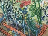 Karl Hubbuch, Blumen im Garten. 1950er Jahre