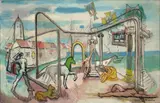 Hans Kuhn, Mittelmeerlandschaft, 1947, Öl auf Leinwand