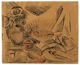 Max Pechstein, Stilleben, 1910, Aquarell und Tuschfeder auf Papier