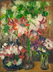 George Mosson, Stilleben mit Amaryllis, 1928, Öl auf Leinwand