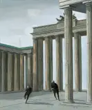 Wolfgang Peuker, Schatten (Pariser Platz III), 1991, Öl auf Hartfaser