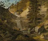 Friedrich Christian Reinermann, Wasserfall in der Schweiz, Um 1800, Öl auf Leinwand