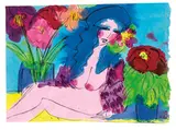 Walasse Ting, Waiting for You, Acrylic and ink on paper
