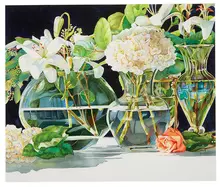 June Young, Four Glass Vases, Watercolor on paper