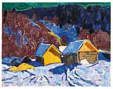 Yuri Matushevski, A Winter's Day, 1961, Oil on cardboard