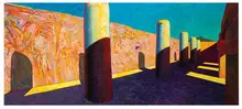 Bill Kohn, Survivors/Patio of the Columns, Mitla, 1993, Acrylic on canvas
