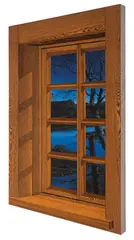 Ken Moylan, Moonlite Window, 1990, Redwood, oil, modeling paste, and wood veneers on Masonite