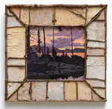 Tom Uttech, Wigwas Giwitaii, 1996, Oil on Museum Board in artist's frame