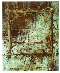 Keith Milow, Balls and Rods, 1990, Mixed-media on copper