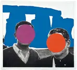 Stonehenge (with Two Persons) Blue by John Baldessari, 2005, Mixografia print on handmade paper, sold Oct 2012