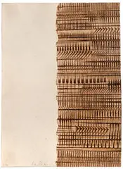 Arnaldo Pomodoro, Sculpture and Print (2), Sculpture: Silver patinated bronze; Print (''7-Lettere-Lettera a Meta): Embossing on Fabriano Rosaspina paper