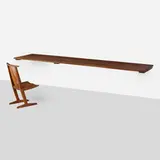 Special wall shelf/panel by George Nakashima, 1971, American black walnut, sold Jan 2024