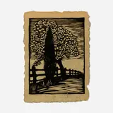 Wharton Esherick, Two Friends, 1946, woodcut on rice paper