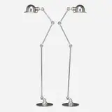 Jean-Louis Domecq, Adjustable floor lamps, pair, c. 1955, chrome-plated steel, cast aluminum