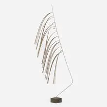 Untitled (Wire Form) by Harry Bertoia, c. 1962-63, stainless steel, steel wire, slate, sold Jan 2024