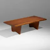 Coffee table for Mount Mercy College, Pittsburgh by George Nakashima, 1969, American black walnut, sold Jan 2024
