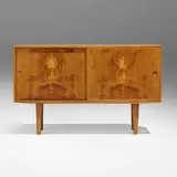 Cabinet by Hans J. Wegner, oak, oak burl, sold Jan 2024