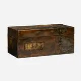 Rare Patchwork hinged box by Paul Evans, c. 1965, patinated copper, bronze, pewter, sold Jan 2024