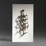 Rare Sculpted Bronze door knocker by Paul Evans, c. 1965, bronze, steel, painted wood, sold Jan 2024