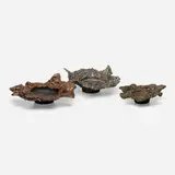 Collection of three freeform ashtrays by Paul Evans, c. 1965, cast and patinated bronze, bronze composite, aluminum, sold Jan 2024