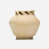 Vase by George E. Ohr, 1897-1900, glazed earthenware, sold Jan 2024