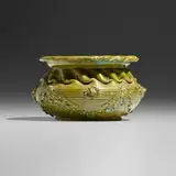 Vase by George E. Ohr, 1895-96, glazed earthenware, sold Jan 2024