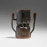 Vase by George E. Ohr, 1897-1900, glazed earthenware, sold Jan 2024