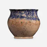 Vase by George E. Ohr, 1897-1900, glazed earthenware, sold Jan 2024