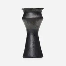 Vase by George E. Ohr, 1898-1910, glazed earthenware, sold Jan 2024