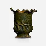 Vase by George E. Ohr, 1898-1910, glazed earthenware, sold Jan 2024