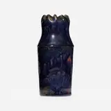 Vase by George E. Ohr, 1897-1900, glazed earthenware, sold Jan 2024