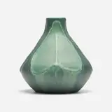 Mary Chase Perry for Pewabic Pottery, Early vase with leaves, c. 1903-07, glazed earthenware