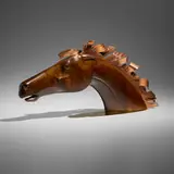 Horse's Head by Karl Hagenauer, c. 1950, brass, copper, carved wood, sold Jan 2024