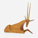 Franz Hagenauer, Antelope, c. 1950, carved wood, brass