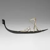 Gondoliere by Karl Hagenauer, c. 1935, nickel-plated brass, carved and lacquered wood, sold Jan 2024
