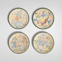 Viktor Schreckengost, Plates, set of four, c. 1929, glazed earthenware
