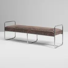 Wolfgang Hoffmann, Daybed, c. 1940, chrome-plated steel, upholstery